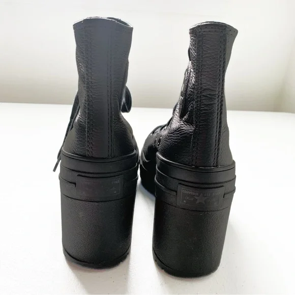 Converse | Chuck 70 De Luxe Heel Black Leather Platform Chunky Sz 7 A06145C - Picture 12 of 16